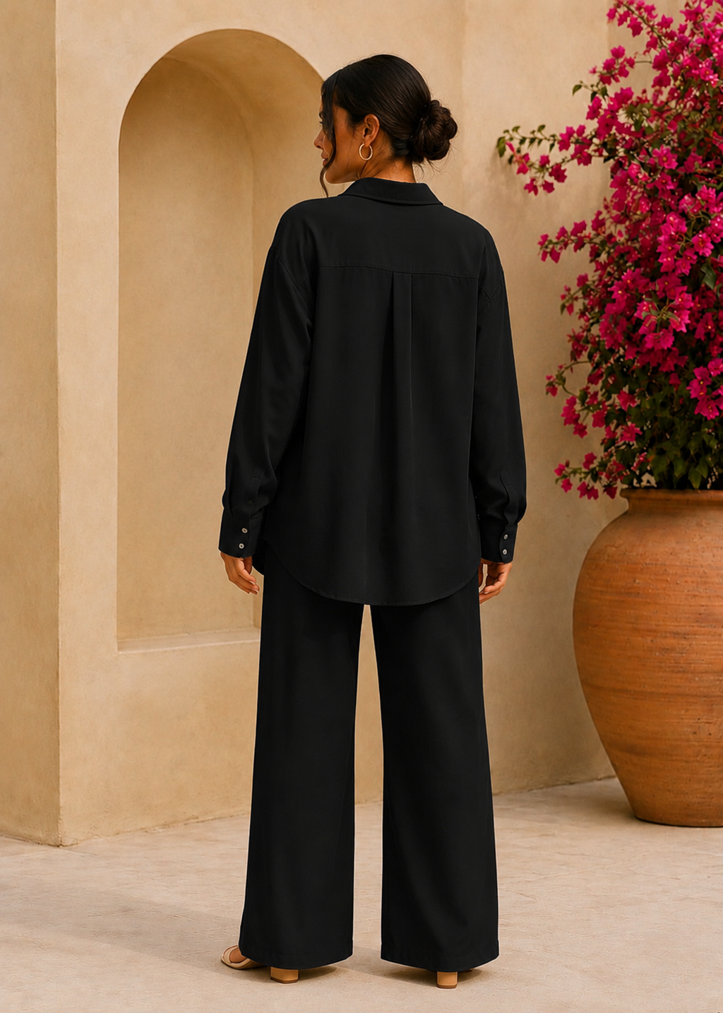 Conjunto Palazzo — Camisa Oversize & Pantalón Wide Leg