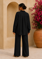 Conjunto Palazzo — Camisa Oversize & Pantalón Wide Leg