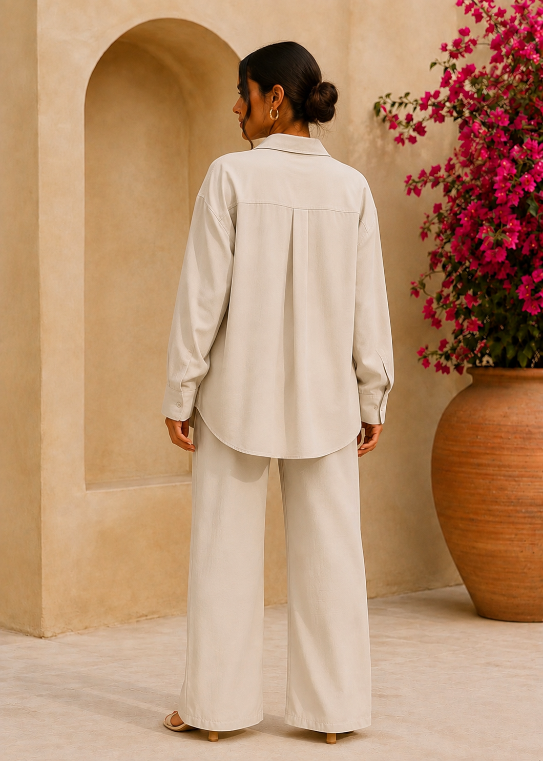 Conjunto Palazzo — Camisa Oversize & Pantalón Wide Leg